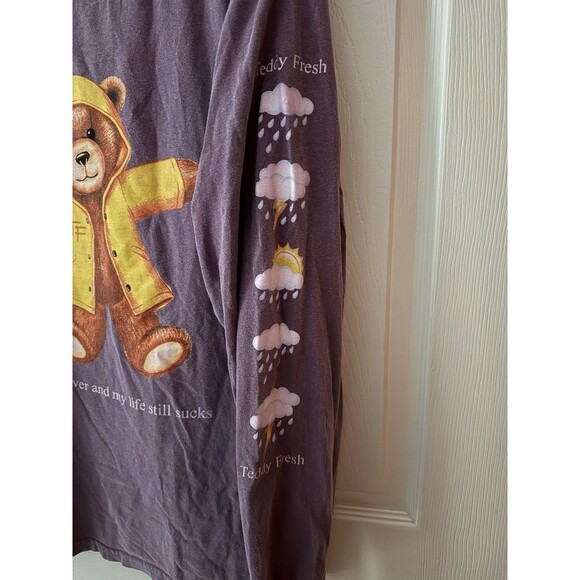 Teddy Fresh 2020 IS OVER AND MY LIFE STILL SUCKS Long Sleeve Purple Size Large - Picture 2 of 4